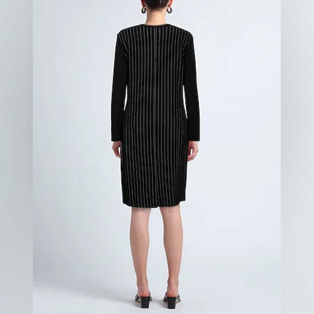 Marc Cain Black and White Striped Midi Dress - Picture 4 of 12